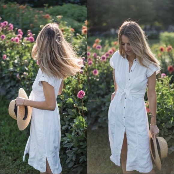 Maeve -Anthropologie Elspeth linen white dress. Size 0. So flattering - Picture 15 of 16